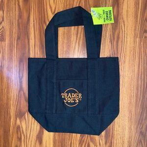 NWT Trader Joe’s Limited Edition Trick or Treat Mini Canvas Tote Bag - Black